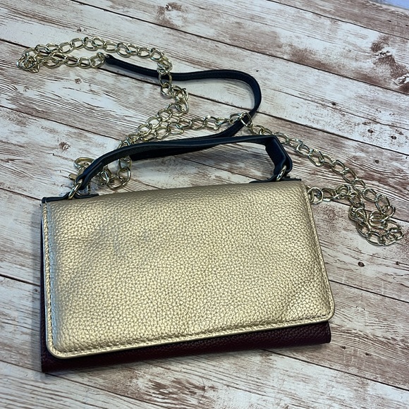 COPY - NWT Giani Bernini Wallet Clutch Crossbody Mini Handbag Gold Maroon Navy … - Picture 4 of 13